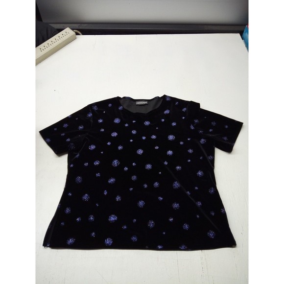 VTG Notations Clothing Co. Black Velvet 3 PC. Suit Snowflake Top Size  Large - Picture 1 of 11